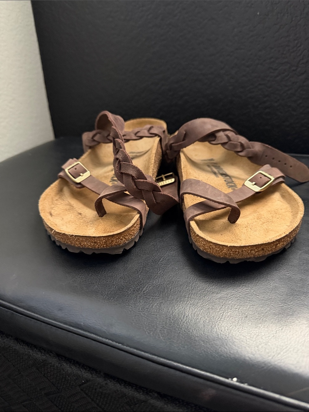 Birkenstock Brown Braided Suede Women’s Sandals - Picture 2 of 3